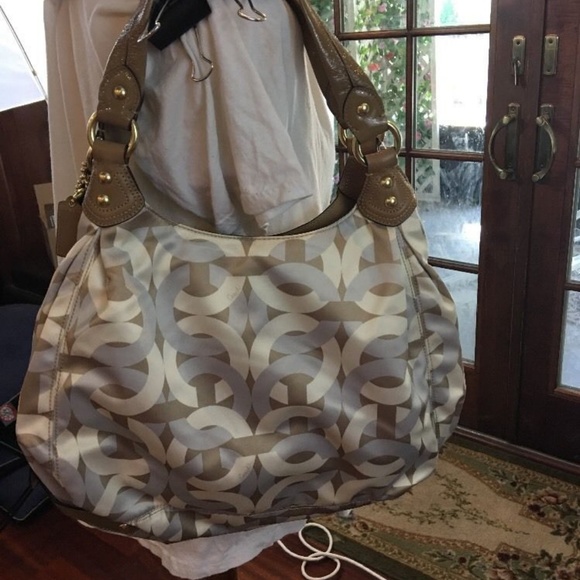Y2K Coach Signature Cream Mad Large Maggie New Purse Bag Purse - Picture 6 of 8